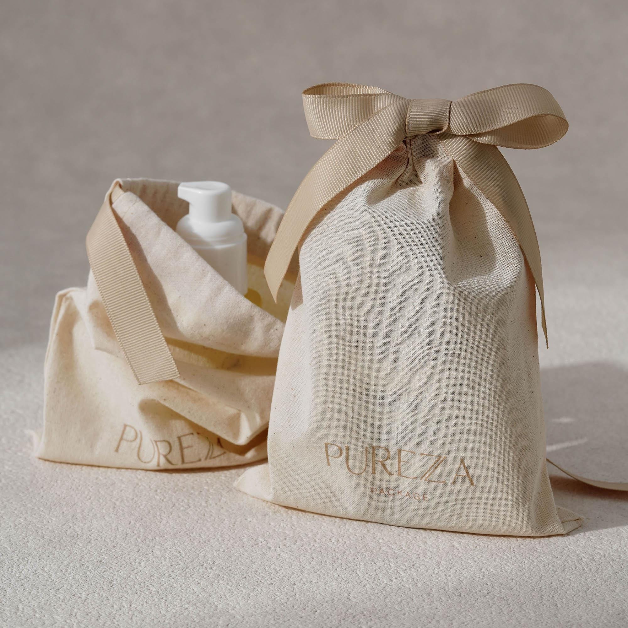 Luxury Skincare Event - Customizable Natural Cotton Drawstring Pouch Eco-Friendly