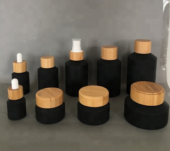 60pcs 120ml black matte glass  - đánh giá và giá Luxury Skincare Jars
