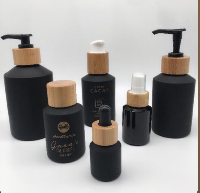 60pcs 120ml black matte glass  - đánh giá và giá Luxury Skincare Jars