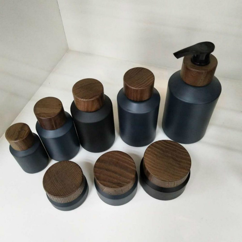 60pcs 120ml black matte glass  - đánh giá và giá Luxury Skincare Jars