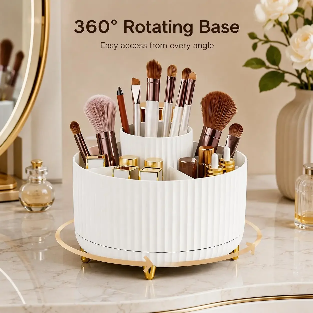 360 Rotating Makeup Organizer  - đánh giá và giá Luxury Skincare Organizer